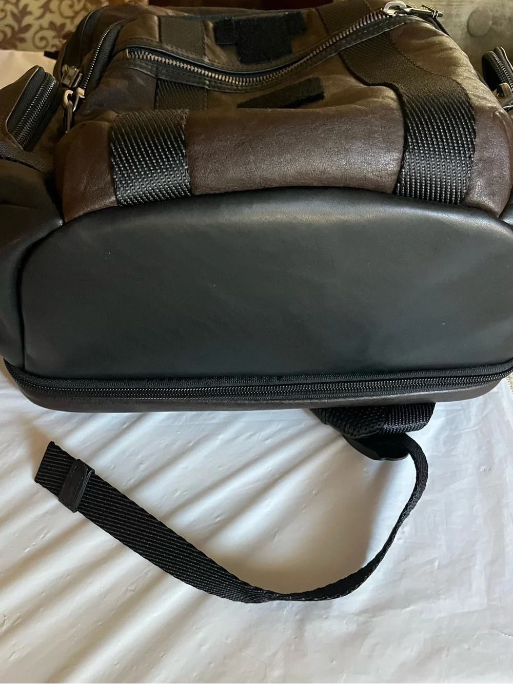 TUMI Men’s Brown LEATHER Alpha Bravo Nathan Backpack